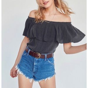 Urban Outfitters Ecote Off the Shoulder Top, Gray